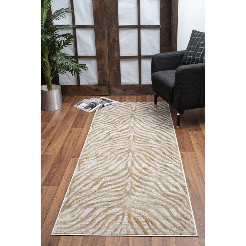 Conrad Home Concepts 2' x 3' Abstract Area Rug, Gold Animal Skin
