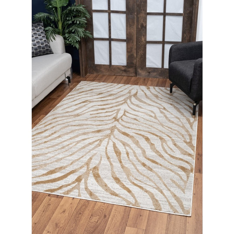 Conrad Home Concepts 2' x 3' Abstract Area Rug, Gold Animal Skin