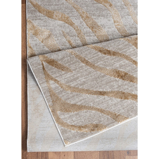 Conrad Home Concepts 2'7''x7'3'' Abstract Runner, Gold Animal Skin