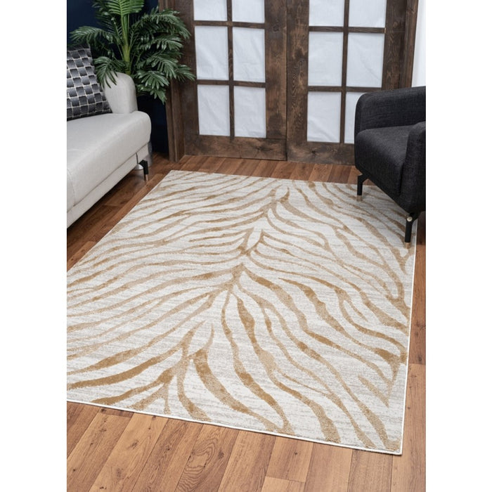 Conrad Home Concepts 2'7''x7'3'' Abstract Runner, Gold Animal Skin
