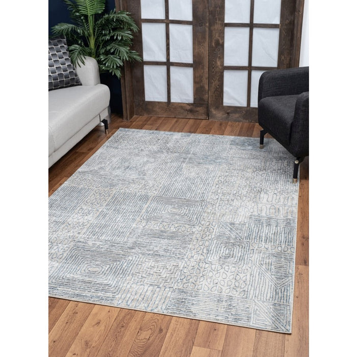 Conrad Home Concepts 5'3'' x 7'3'' Abstract Area Rug, Blue Abstract