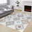 Conrad Home Cozy Shag 5'3' x 7' Shag Area Rug, Ivory Geo/Diamonds