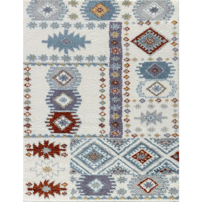 Conrad Home Cozy Shag 5'3' x 7' Area Rug, Ivory Southwest - CZY10075-7