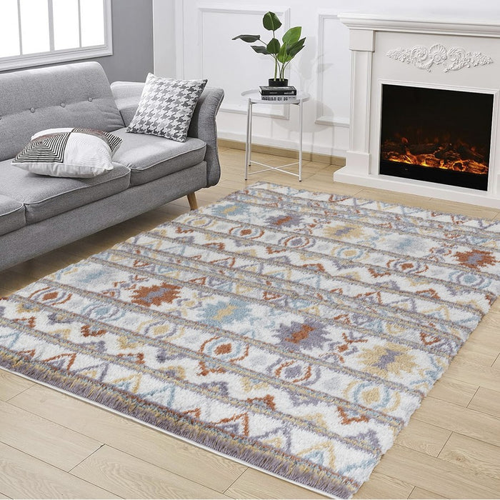 Conrad Home Cozy Shag 7'10" x 9'10" Shag Area Rug, Ivory Southwest