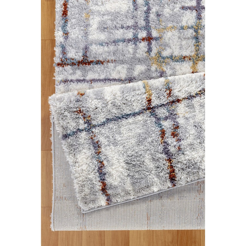 Conrad Home Cozy Shag 5'3' x 7' Shag Area Rug, Ivory Abstract