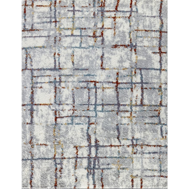 Conrad Home Cozy Shag 7'10" x 9'10" Shag Area Rug, Ivory Abstract