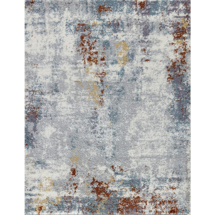 Conrad Home Cozy Shag 7'10" x 9'10" Shag Area Rug, Grey Abstract