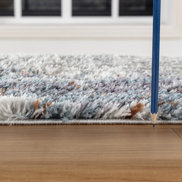 Conrad Home Cozy Shag 7'10" x 9'10" Shag Area Rug, Grey Abstract