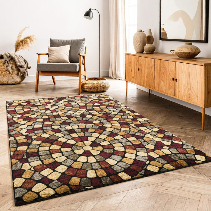 Haus Appeal Ambiance Tile 5'3'' x 7'3'' Area Rug, Multi