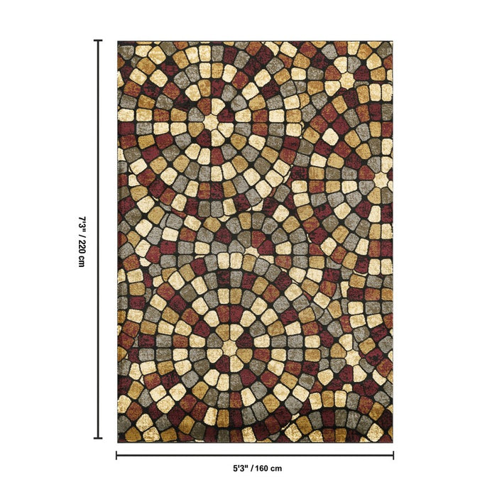 Haus Appeal Ambiance Tile 5'3'' x 7'3'' Area Rug, Multi