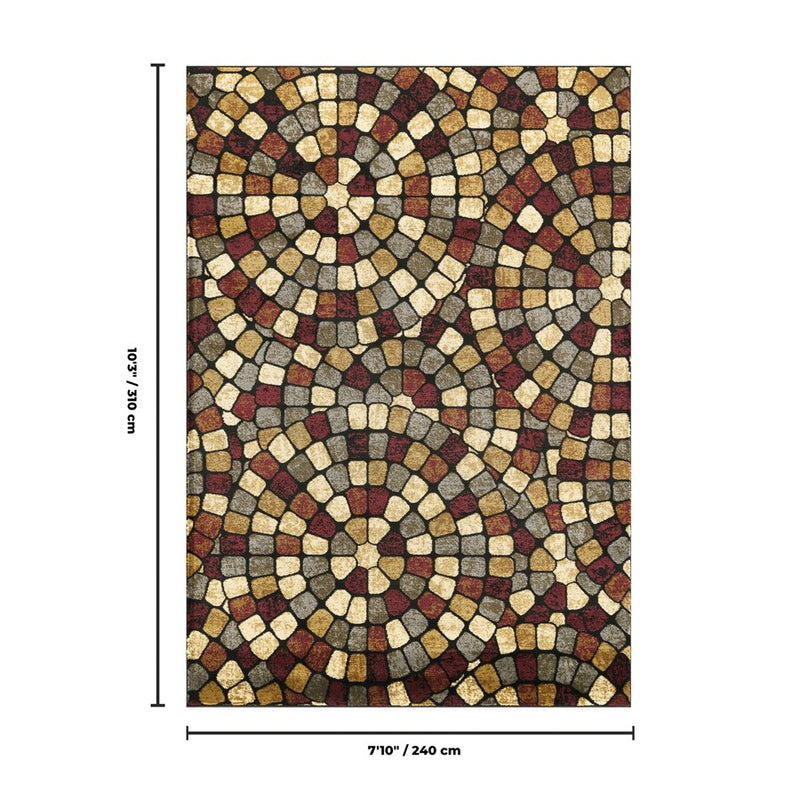 Haus Appeal Ambiance Tile 7'10" x 10'3" Area Rug, Multi