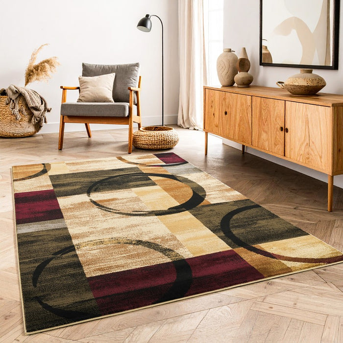 Haus Appeal Ambiance Geometric 7'10" x 10'3" Area Rug, Multi