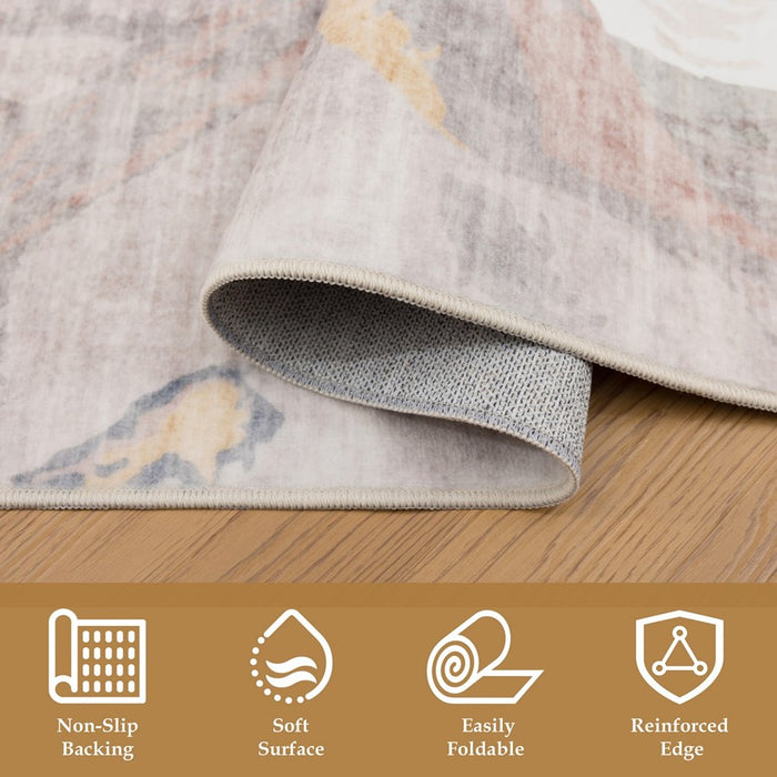 Haus Appeal Hamford 5x7 Multi Area Rug, Beige