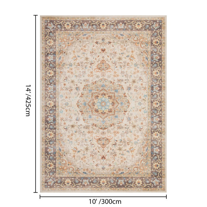 Haus Appeal Hamford 10x14 Medallion Ivory Area Rug
