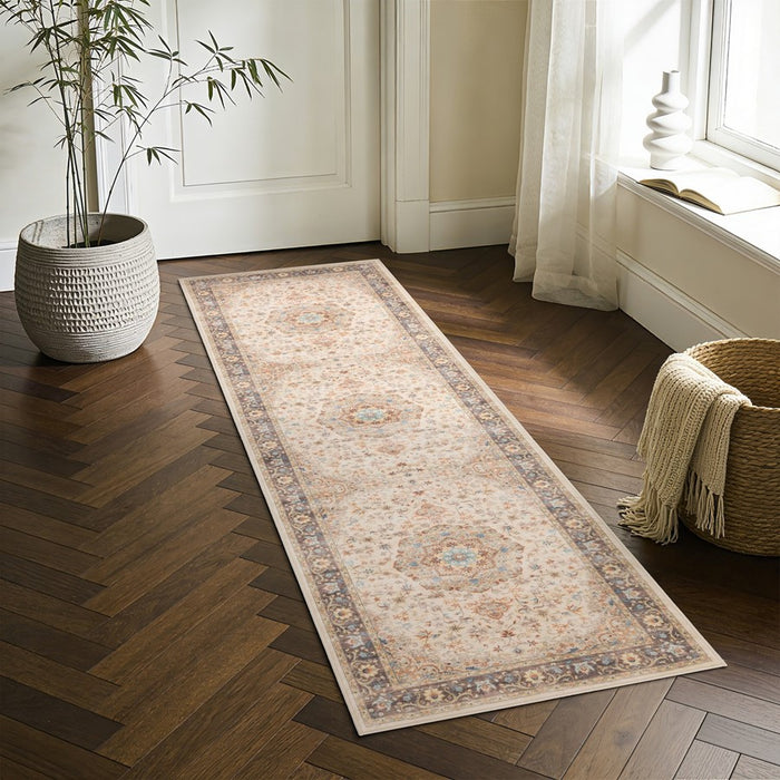 Haus Appeal Hamford Medallion 2x7 Ivory Runner Rug