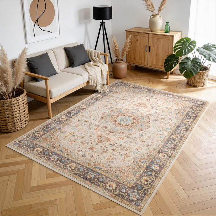 Haus Appeal Hamford Medallion 5x7 Ivory Area Rug