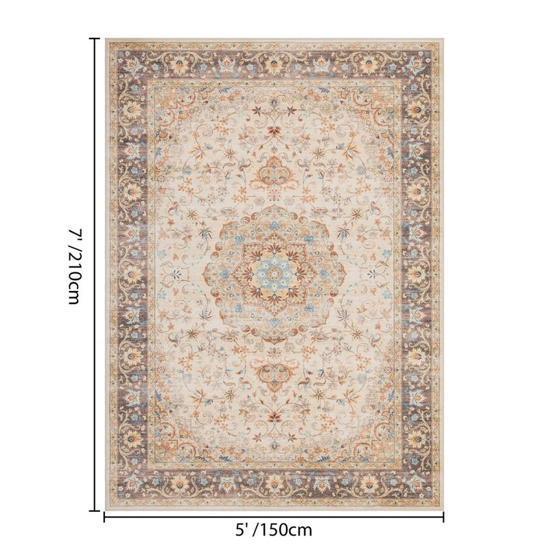 Haus Appeal Hamford Medallion 5x7 Ivory Area Rug