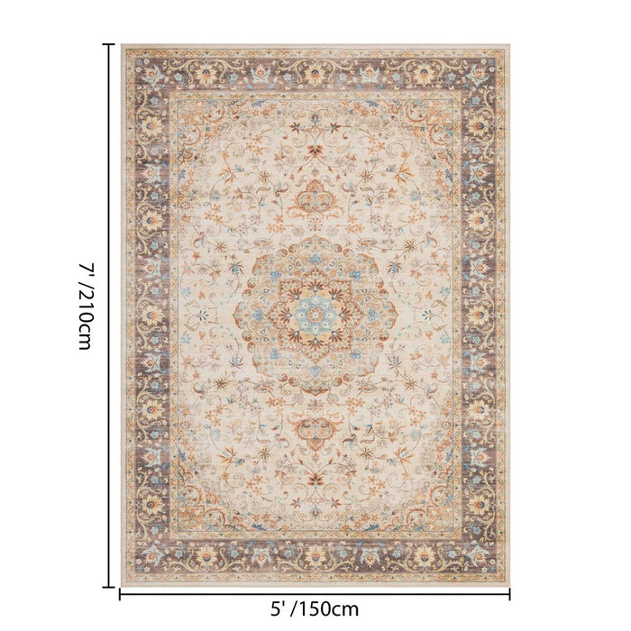 Haus Appeal Hamford Medallion 5x7 Ivory Area Rug