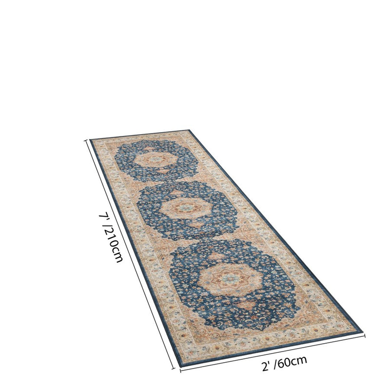 Haus Appeal Hamford Medallion 2x7 Navy Runner Rug