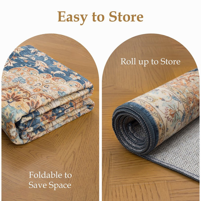 Haus Appeal Hamford Medallion 2x7 Navy Runner Rug