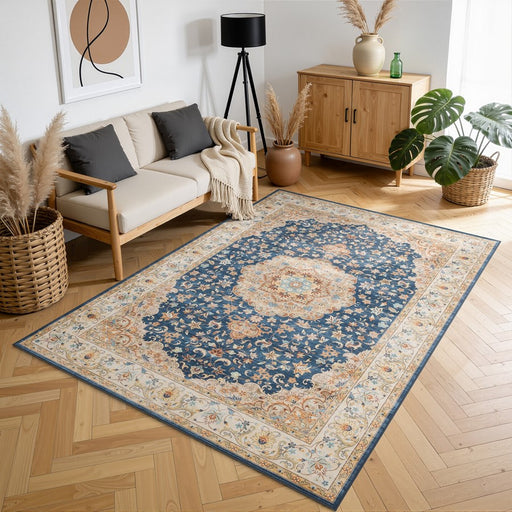 Haus Appeal Hamford Medallion 5x7 Navy Area Rug