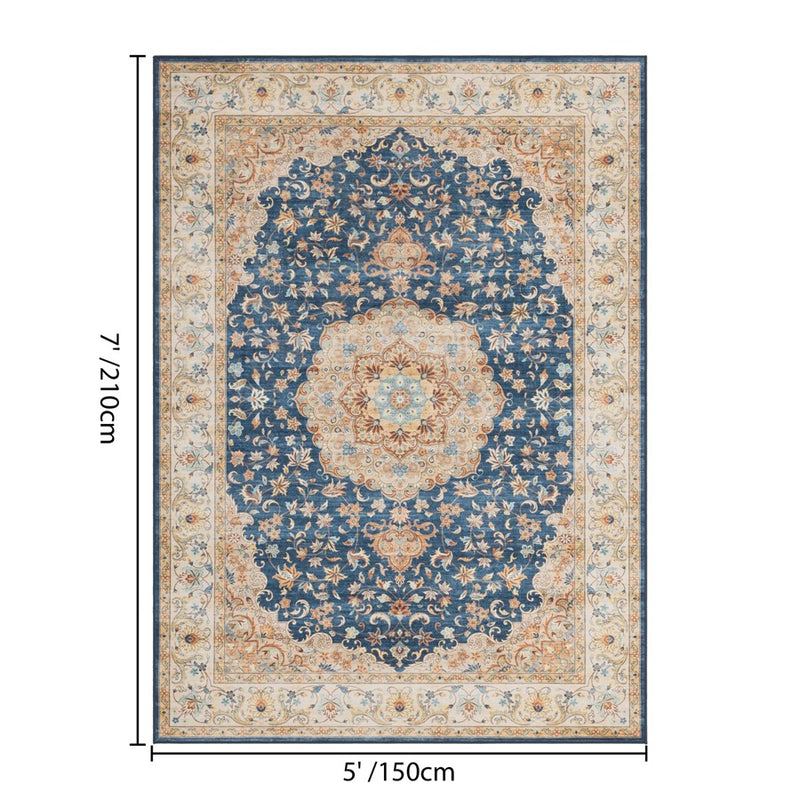 Haus Appeal Hamford Medallion 5x7 Navy Area Rug