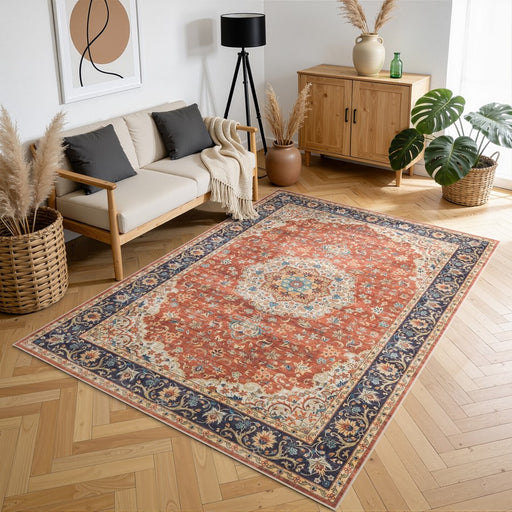 Haus Appeal Designs Hamford 10x14 Medallion Red Area Rug