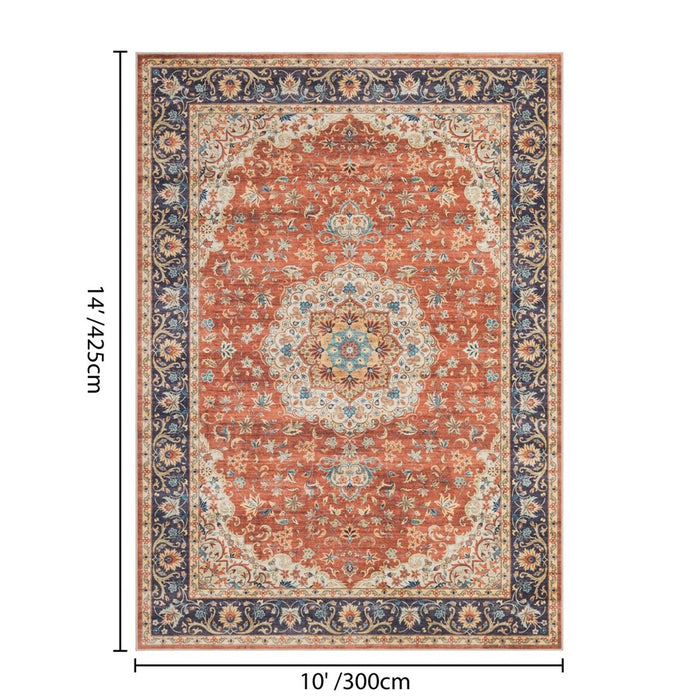 Haus Appeal Designs Hamford 10x14 Medallion Red Area Rug