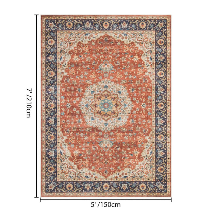 Haus Appeal Designs Hamford Medallion 5x7 Red Area Rug