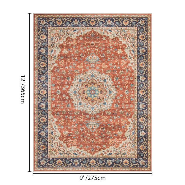 Haus Appeal Designs Hamford Medallion 9x12 Red Area Rug