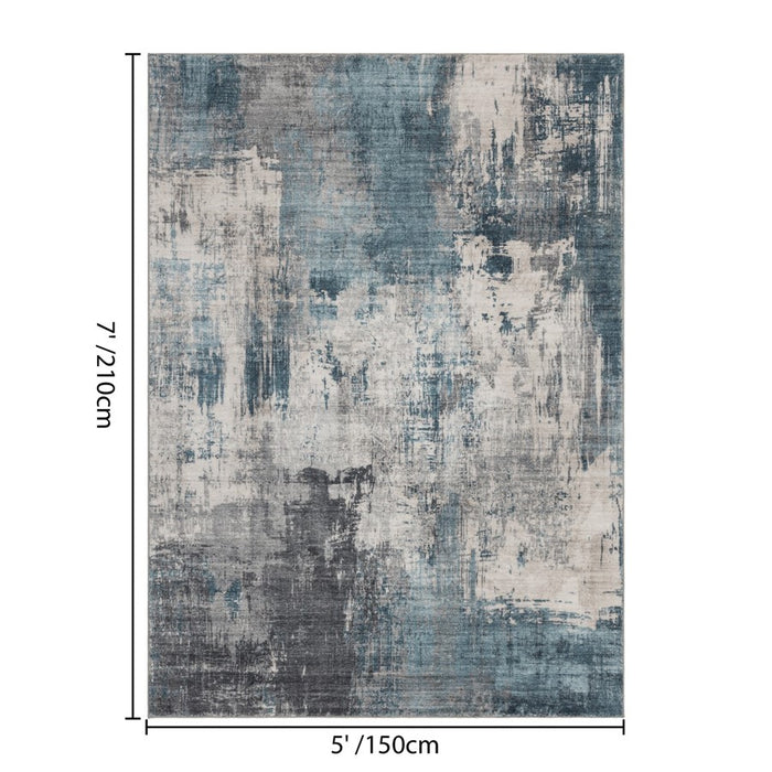 Haus Appeal Metronova 5x7 Blue Area Rug