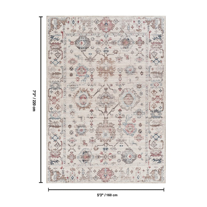 Haus Appeal Mansion 5'3'' x 7'3'' Area Rug, Multi Beige