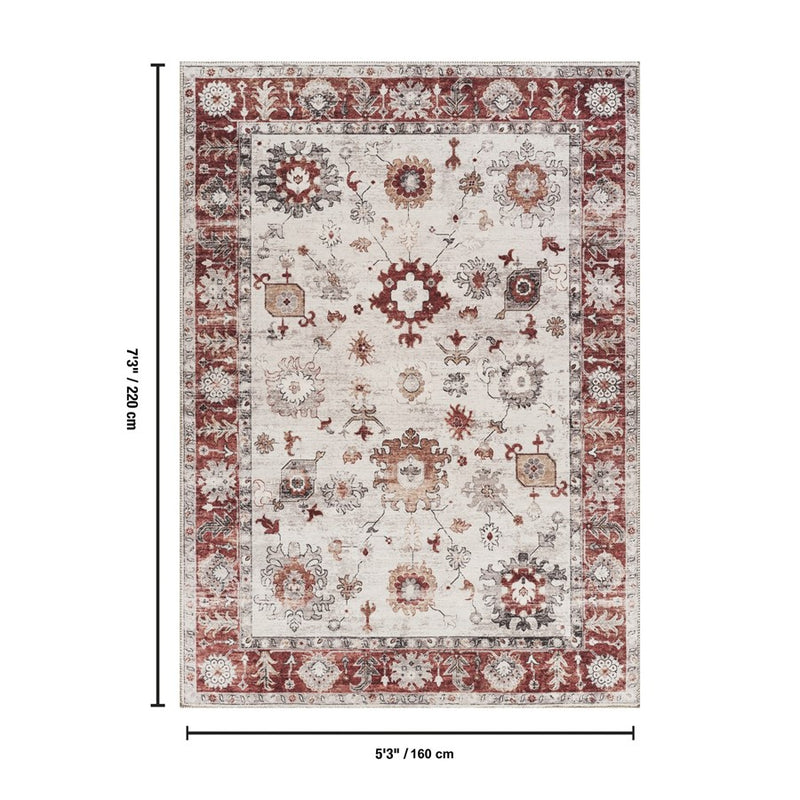Haus Appeal Mansion 5'3'' x 7'3'' Area Rug, Red