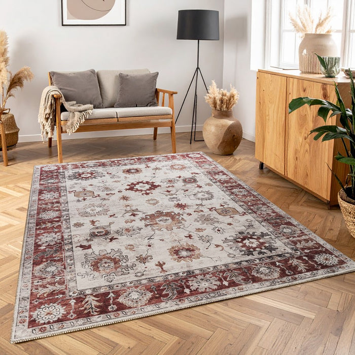 Haus Appeal Mansion 7'10" x 10'6" Area Rug, Red