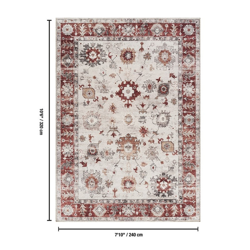 Haus Appeal Mansion 7'10" x 10'6" Area Rug, Red