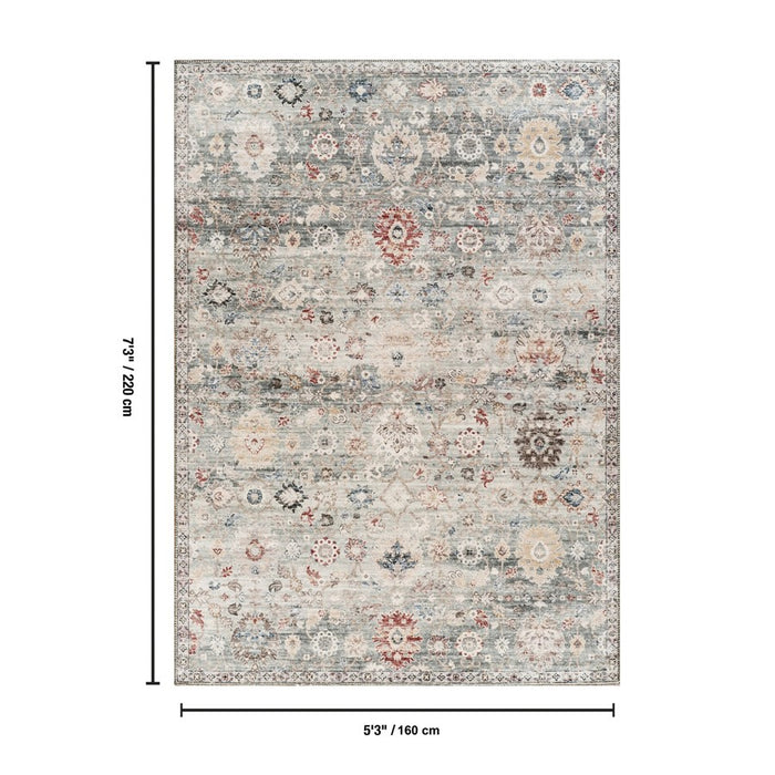 Haus Appeal Legend 5'3'' x 7'3'' Area Rug, Green Ivory