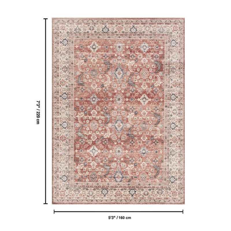Haus Appeal Legend 5'3'' x 7'3'' Area Rug, Red Ivory