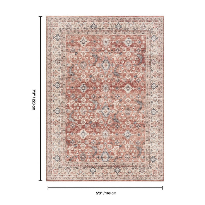 Haus Appeal Legend 5'3'' x 7'3'' Area Rug, Red Ivory