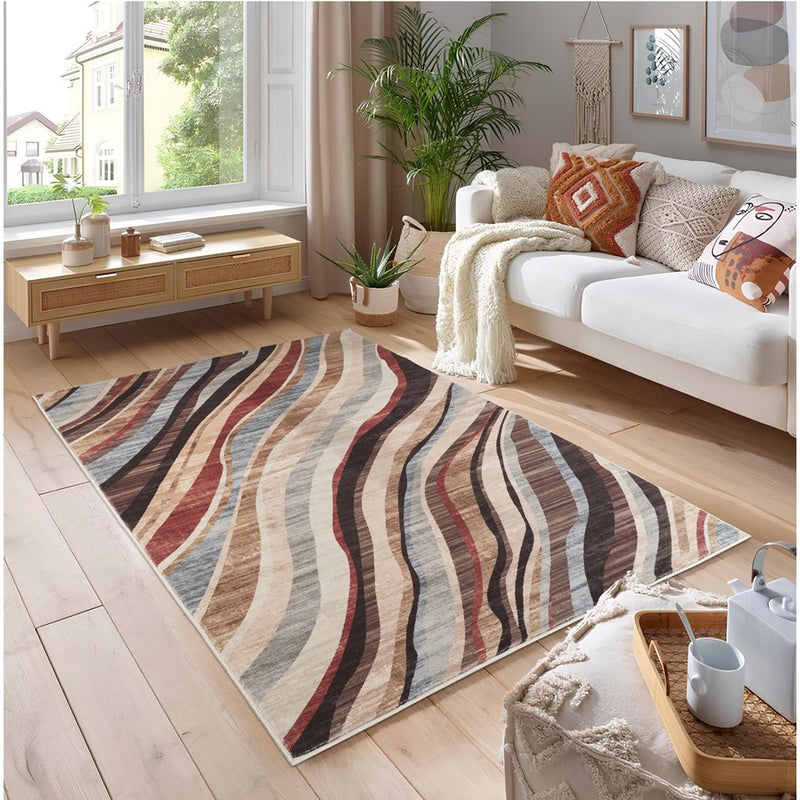 Haus Appeal Gems 7'10" x 10'6" Area Rug, Multi Ivory