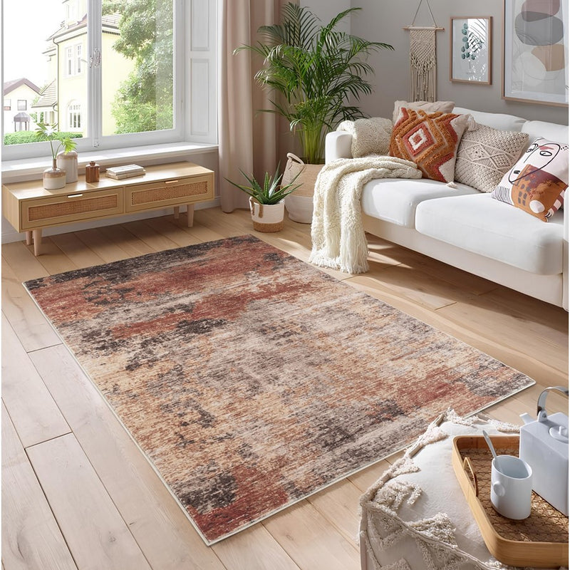 Haus Appeal Gems 7'10" x 10'6" Area Rug, Multi Dark Beige