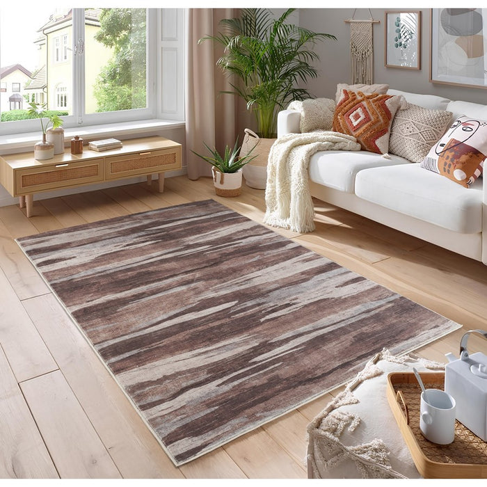 Haus Appeal Gems 7'10" x 10'6" Area Rug, Multi Brown