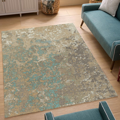 Haus Appeal Vision 7'10" x 10'6" Area Rug, Turquoise