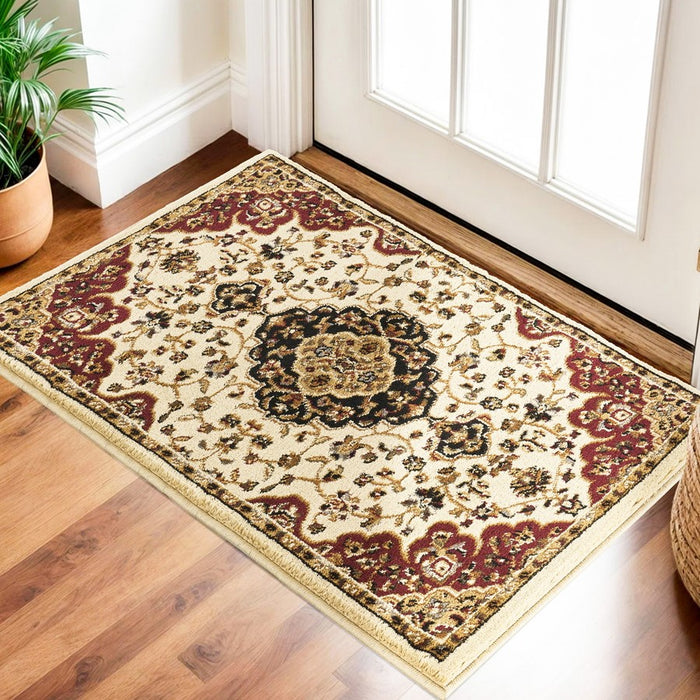 Haus Appeal Palace Medallion 2' x 3' Area Rug, Cream