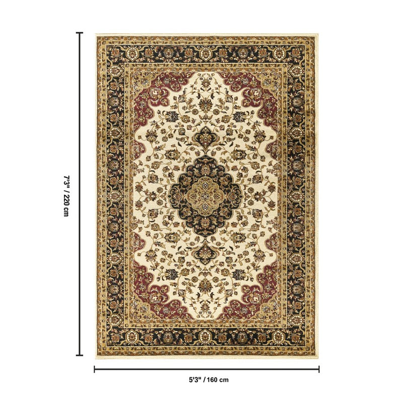 Haus Appeal Palace 5'3'' x 7'3'' Area Rug, Cream Medallion