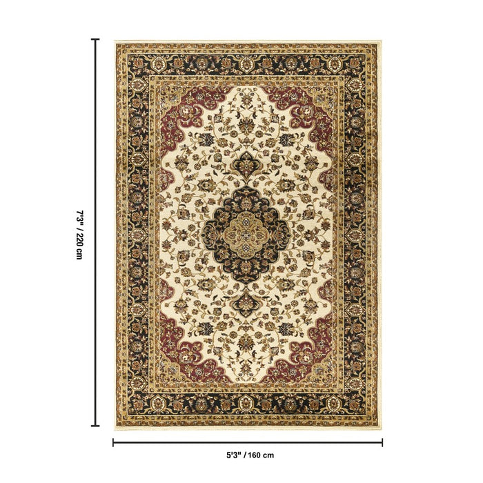 Haus Appeal Palace 5'3'' x 7'3'' Area Rug, Cream Medallion