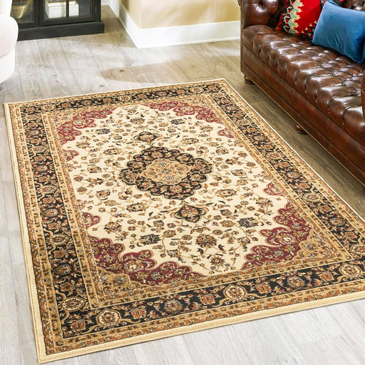 Haus Appeal Palace 7'10" x 10'3" Area Rug, Cream Medallion
