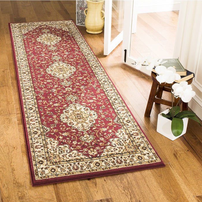 Haus Appeal Palace 2'7'' x 7'3'' Area Rug, Red Medallion