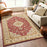 Haus Appeal Palace 5'3'' x 7'3'' Area Rug, Red Medallion