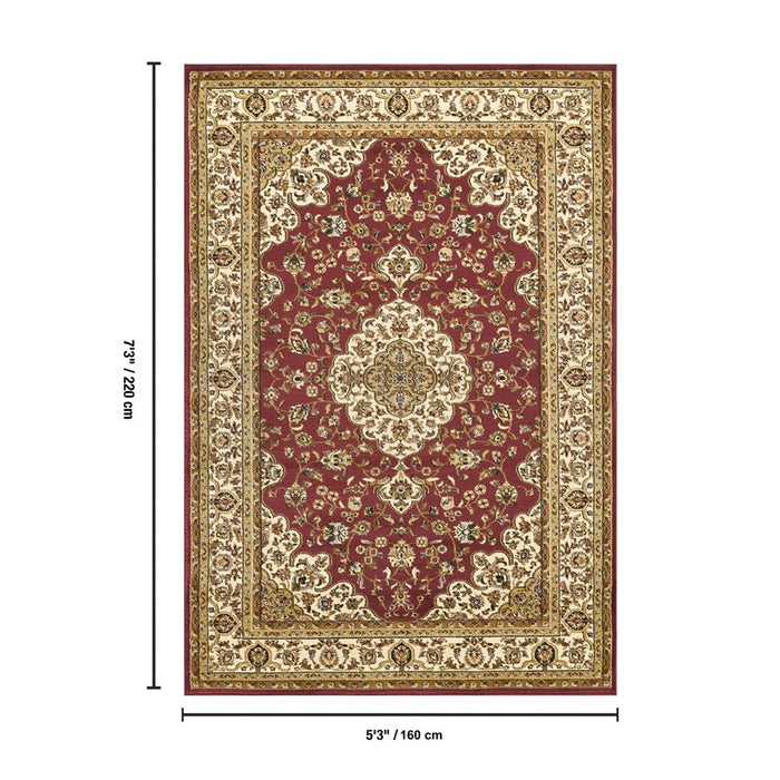 Haus Appeal Palace 5'3'' x 7'3'' Area Rug, Red Medallion
