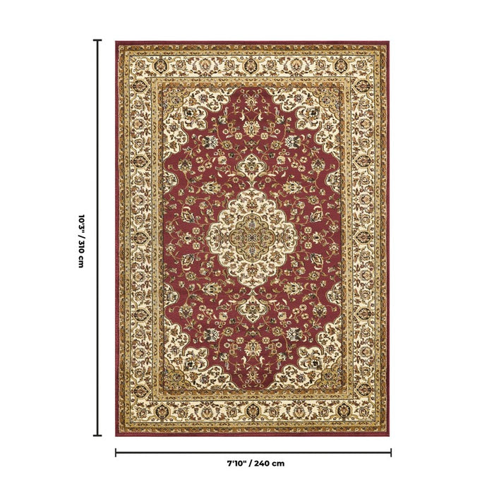 Haus Appeal Palace 7'10" x 10'3" Area Rug, Red Cream